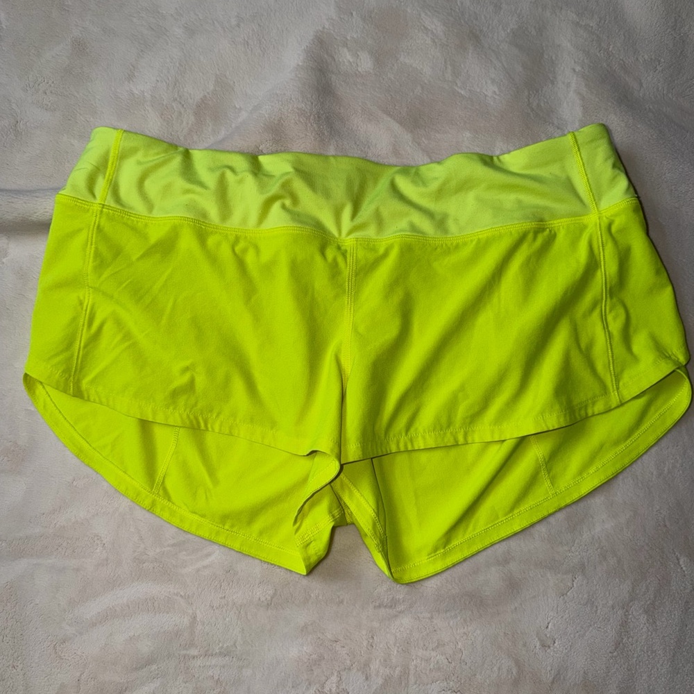 lululemon athletica Neon Yellow Athletic Running Shorts